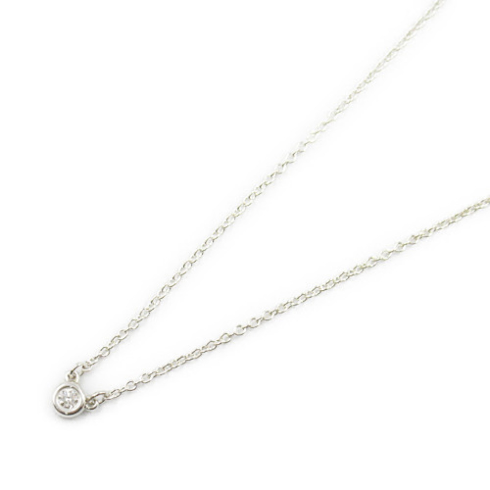 Tiffany Diamond Necklace Silver Diamond Clear